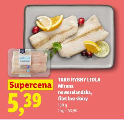 Miruna nowozelandzka, filet bez skóry