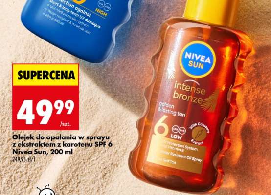 Olejek do opalania w sprayu z ekstraktem z karotenu SPF 6 Nivea Sun, 200 ml