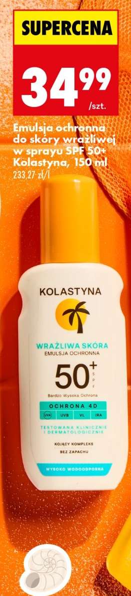 Emulsja ochronna do skóry wrażliwej w sprayu SPF 50+ Kolastyna, 150 ml