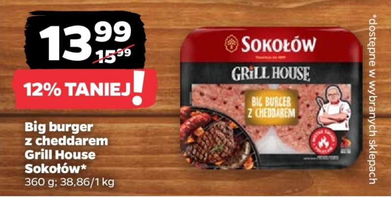 Big burger z cheddarem Grill House Sokołów