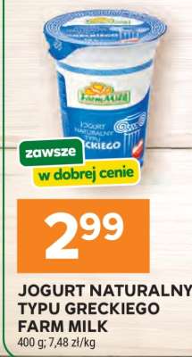 Jogurt naturalny typu greckiego Farm Milk