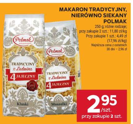 Makaron tradycyjny, nierówno siekany Polmak