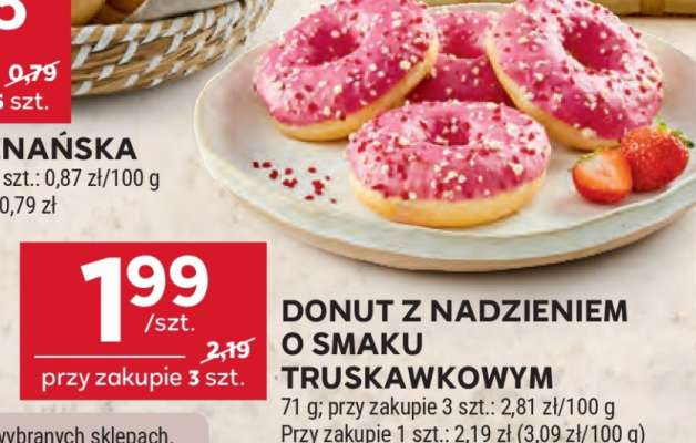 DONUT Z NADZIENIEM O SMAKU TRUSKAWKOWYM