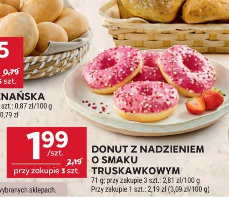 DONUT Z NADZIENIEM O SMAKU TRUSKAWKOWYM
