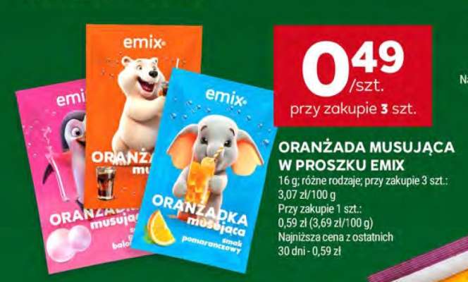 Oranżada musująca w proszku Emix