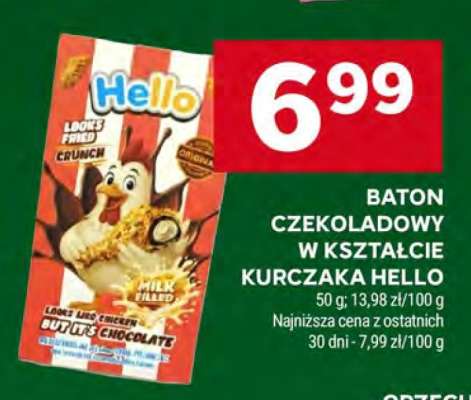 Baton czekoladowy w kształcie kurczaka Hello