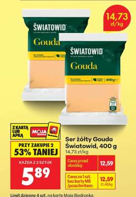 Ser żółty Gouda Światowid, 400 g