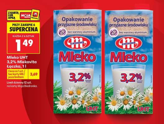 Mleko UHT 3,2% Mlekovita Łączka, 1 l