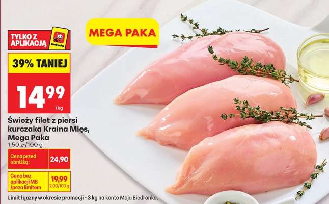 Świeży filet z piersi kurczaka Kraina Mięs, Mega Paka