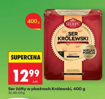 Ser żółty w plastrach Królewski, 400 g