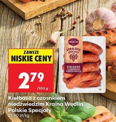 Kiełbasa z czosnkiem niedźwiedzim Kraina Wędlin Polskie Specjały