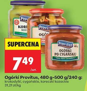 Ogórki Provitus, 480 g-500 g/240 g