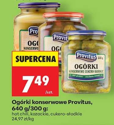 Ogórki konserwowe Provitus, 640 g/300 g