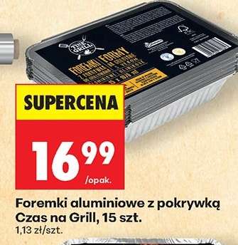 Foremki aluminiowe z pokrywką Czas na Grill, 15 szt.