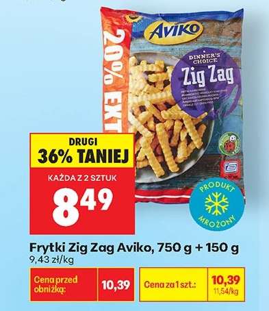 Frytki Zig Zag Aviko, 750 g + 150 g