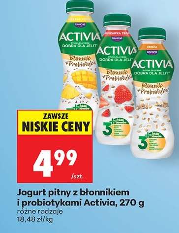 Jogurt pitny z błonnikiem i probiotykami Activia, 270 g