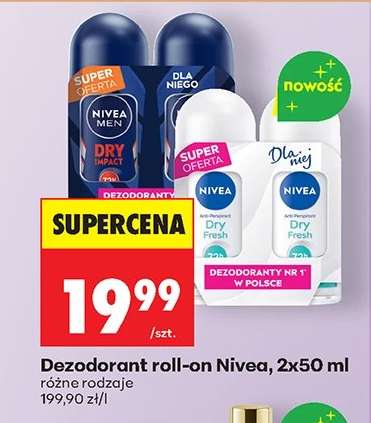 Dezodorant roll-on Nivea, 2x50 ml