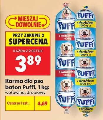 Karma dla psa baton Puffi, 1 kg: wołowina, drobiowy