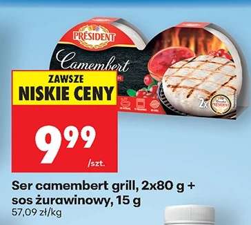 Ser camembert grill, 2x80 g + sos żurawinowy, 15 g