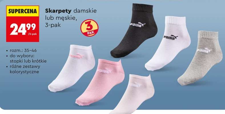Skarpety damskie lub męskie 3 pak