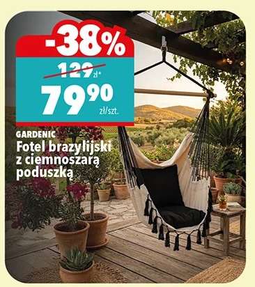 Fotel brazylijski z ciemnoszarą poduszką