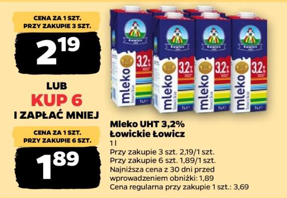 Mleko UHT 3,2% Łowickie Łowicz