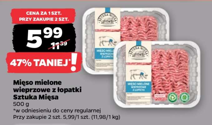 Mięso mielone wieprzowe z łopatki Sztuka Mięsa