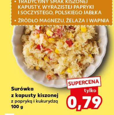 Surówka z kapusty kiszonej z papryką i kukurydzą 100 g