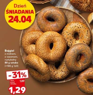 Bajgiel z makiem, z sezamem, rustykalny