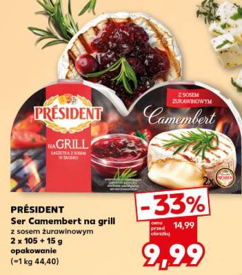 PRESIDENT Ser Camembert na grill
