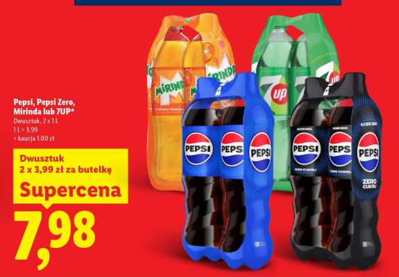 Pepsi, Pepsi Zero, Mirinda lub 7UP