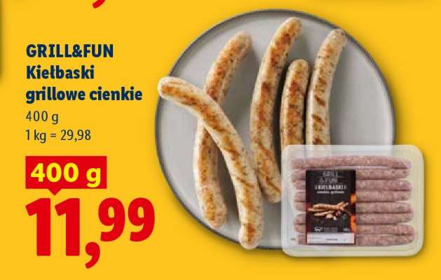 GRILL&FUN Kiełbaski grillowe cienkie