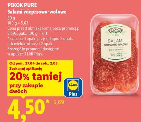 PIKOK PURE Salami wieprzowo-wołowe
