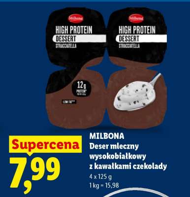 MILBONA Deser mleczny wysokobiałkowy z kawałkami czekolady