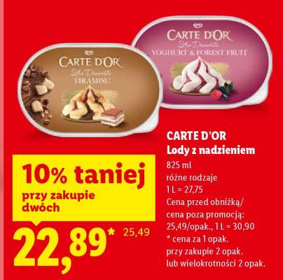 CARTE D'OR Lody z nadzieniem