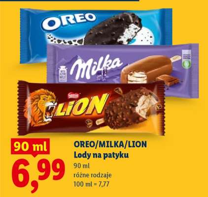 OREO/MILKA/LION Lody na patyku