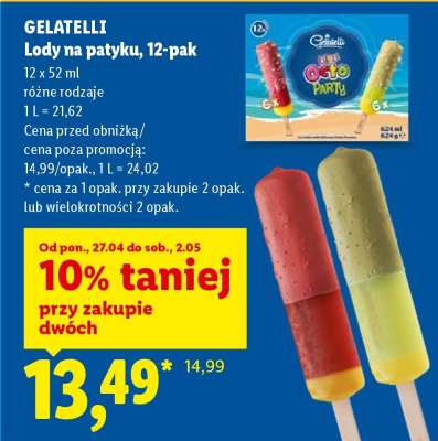 GELATELLI Lody na patyku, 12-pak