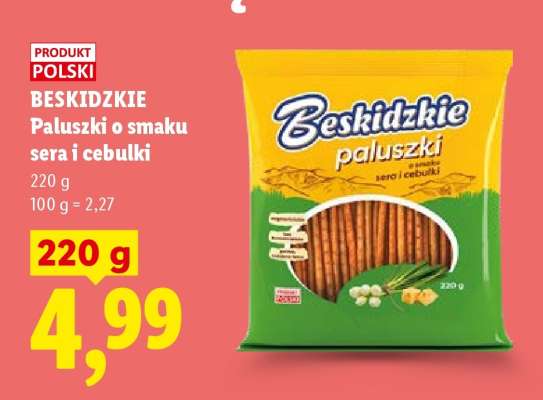 BESKIDZKIE Paluszki o smaku sera i cebulki