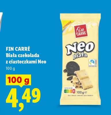 FIN CARRÉ Biała czekolada z ciasteczkami Neo