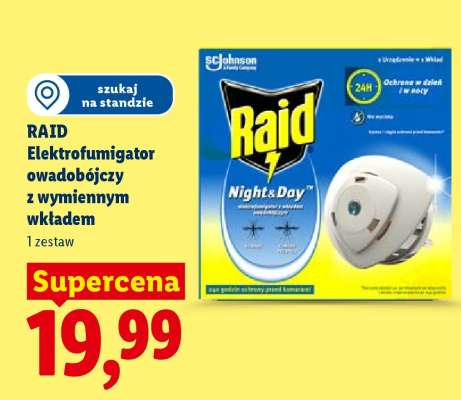 RAID Elektrofumigator owadobójczy z wymiennym wkładem