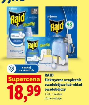 RAID Elektryczne urządzenie owadobójcze lub wkład owadobójczy