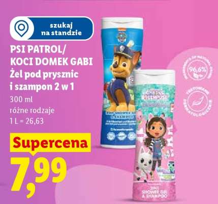 PSI PATROL/KOCI DOMEK GABI Żel pod prysznic i szampon 2 w 1