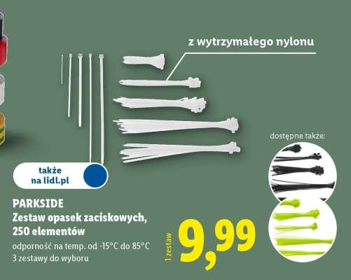 PARKSIDE Zestaw opasek zaciskowych, 250 elementów