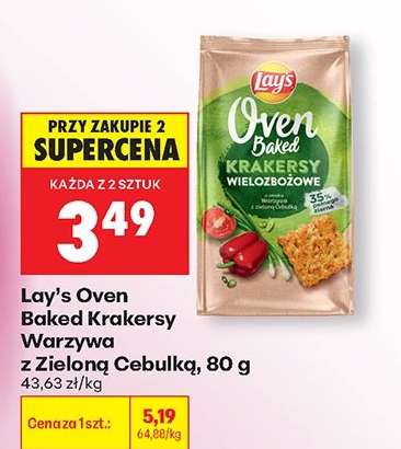Lay’s Oven Baked Krakersy Warzywa z Zieloną Cebulką, 80 g