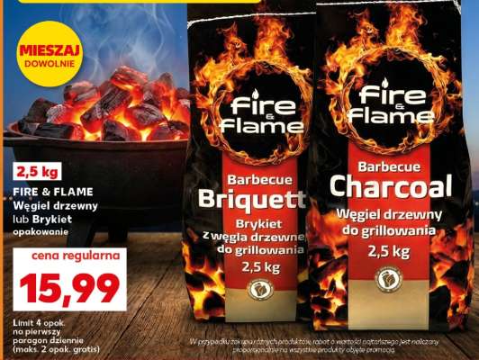 FIRE & FLAME Węgiel drzewny lub Brykiet opakowanie
