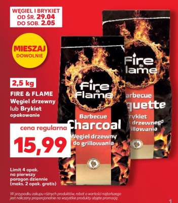 FIRE & FLAME Węgiel drzewny lub Brykiet opakowanie