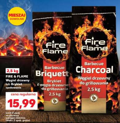 FIRE & FLAME Węgiel drzewny lub Brykiet opakowanie