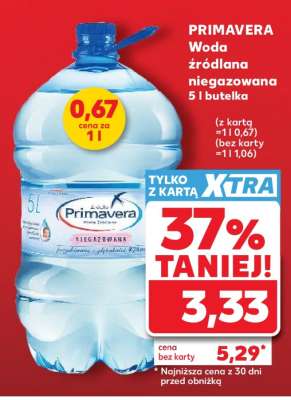 PRIMAVERA Woda źródlana niegazowana 5 l butelka