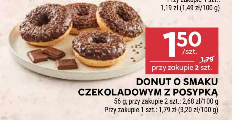 DONUT O SMAKU CZEKOLADOWYM Z POSYPKĄ
