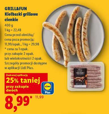 GRILL&FUN Kiełbaski grillowe cienkie